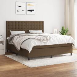 vidaXL sötétbarna szövet rugós ágy matraccal 180 x 200 cm (3142116)
