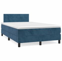 vidaXL sötétkék bársony rugós ágy matraccal 120x190 cm (3269847)