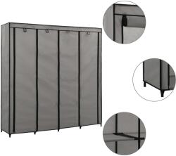 vidaXL szürke ruhásszekrény 4 tárolórekesszel 175 x 45 x 170 cm (282448)