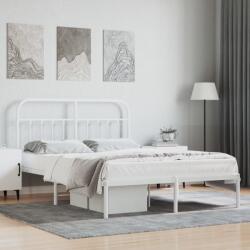 vidaXL fehér fém ágykeret fejtámlával 135 x 190 cm (352626)