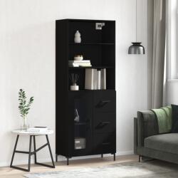 vidaXL fekete szerelt fa magasszekrény 69, 5 x 34 x 180 cm (3189510)