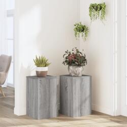 vidaXL 2 db szürke sonoma szerelt fa növénytartó állvány 30x30x50 cm (852920) - vidaxl