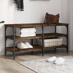 vidaXL füstös tölgy színű szerelt fa cipőtároló pad 100 x 38, 5 x 49 cm (839045) - vidaxl