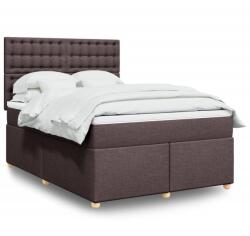 vidaXL sötétbarna szövet rugós ágy matraccal 140 x 200 cm (3293620)