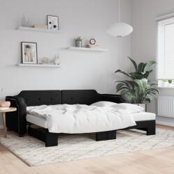 vidaXL fekete kihúzható szövet heverő 80 x 200 cm (3197631) - vidaxl