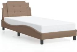 vidaXL cappuccino színű műbőr ágykeret LED-világítással 100 x 200 cm (3214093)