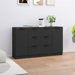 vidaXL 2 db fekete szerelt fa tálalóasztal 60 x 30 x 70 cm (3115789)