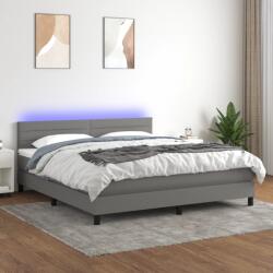 vidaXL sötétszürke szövet rugós és LED-es ágy matraccal 180 x 200 cm (3133254)