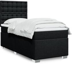 vidaXL fekete szövet rugós ágy matraccal 90x190 cm (3290359)