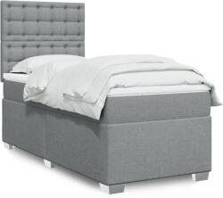 vidaXL világosszürke szövet rugós ágy matraccal 90x190 cm (3292657) - vidaxl