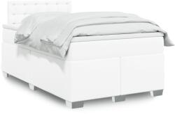 vidaXL fehér műbőr rugós ágy matraccal 120x190 cm (3286113)