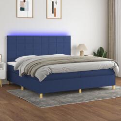 vidaXL kék szövet rugós és LED-es ágy matraccal 200 x 200 cm (3135467)