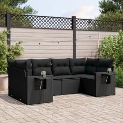 vidaXL 6 részes fekete polyrattan kerti ülőgarnitúra párnákkal (3252912)