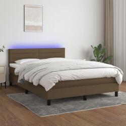 vidaXL barna szövet rugós és LED-es ágy matraccal 140x190 cm (3133232)