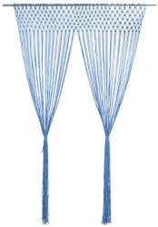 vidaXL kék makramé pamutfüggöny 140 x 240 cm (323985)