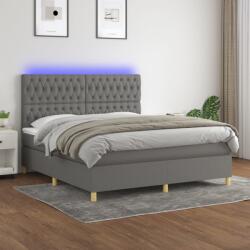 vidaXL sötétszürke szövet rugós és LED-es ágy matraccal 180 x 200 cm (3135694)