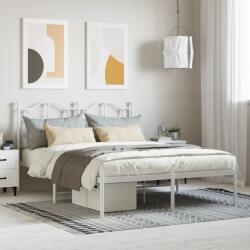 vidaXL fehér fém ágykeret fejtámlával 135 x 190 cm (353487)