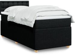vidaXL fekete szövet rugós ágy matraccal 100 x 200 cm (3287383)