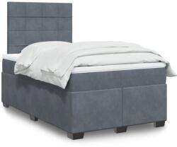 vidaXL sötétszürke bársony rugós ágy matraccal 120x190 cm (3293159)