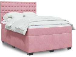 vidaXL rózsaszín bársony rugós ágy matraccal 140x190 cm (3293223)