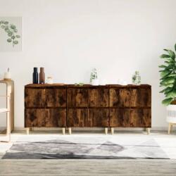 vidaXL 3 db füstös tölgy színű szerelt fa tálalószekrény 60x35x70 cm (3185772)