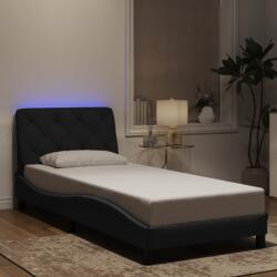 vidaXL fekete bársony ágykeret LED-világítással 80 x 200 cm (3213821)