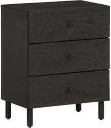 vidaXL fekete tömör mangófa éjjeliszekrény 50 x 33 x 60 cm (356828)