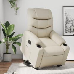 vidaXL krémszínű műbőr felállást segítő dönthető fotel (3206600) - vidaxl