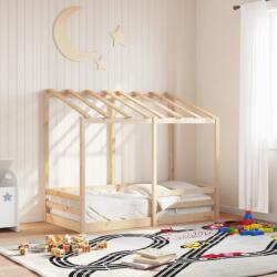 vidaXL tömör fenyőfa gyerekágy tetővel 70 x 140 cm (847015) - vidaxl