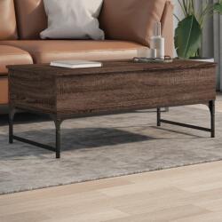 vidaXL barna tölgy szerelt fa és fém dohányzóasztal 100 x 50 x 40 cm (845380)