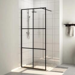 vidaXL fekete zuhanyfal átlátszó ESG üveggel 90 x 195 cm (151024)