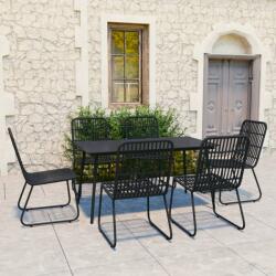 vidaXL 7 részes polyrattan és üveg kültéri étkezőgarnitúra (3060246)