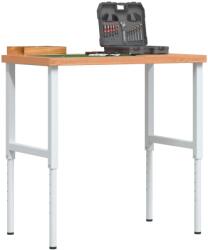 vidaXL tömör bükkfa négyszög alakú munkapad 100 x 60 x (73-99, 5) cm (3309707)