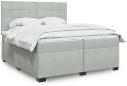 vidaXL világosszürke bársony rugós ágy matraccal 200x200 cm (3291002)