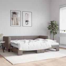 vidaXL tópszínű kihúzható szövet heverő matracokkal 80 x 200 cm (3196594)