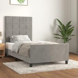 vidaXL világosszürke bársony ágykeret matrac nélkül 100x200 cm (3125739)