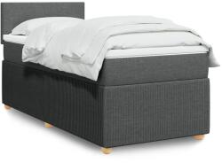 vidaXL sötétszürke szövet rugós ágy matraccal 80 x 200 cm (3287277)
