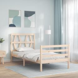 vidaXL tömör fa ágykeret fejtámlával 100 x 200 cm (3194366)