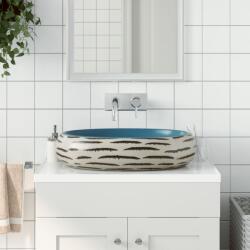 vidaXL többszínű kerámia ovális asztali mosdó 59 x 40 x 15 cm (155085)