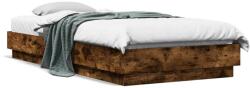 vidaXL füstös tölgy színű ágykeret LED-világítással 90x200 cm (839515) - vidaxl