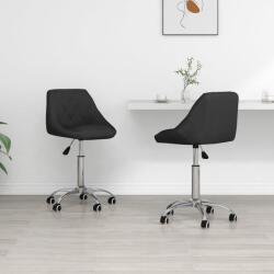 vidaXL 2 db fekete műbőr forgó étkezőszék (335200)