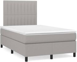 vidaXL világosszürke szövet rugós és LED-es ágy matraccal 120x190 cm (3270211)