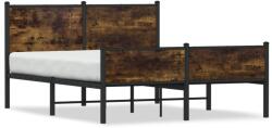 vidaXL füstös tölgy színű fém ágykeret matrac nélkül 140 x 200 cm (4007851)