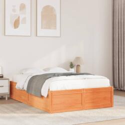 vidaXL viaszbarna tömör fenyőfa ágy matrac nélkül 135 x 190 cm (3282386)