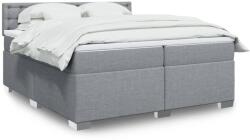 vidaXL világosszürke szövet rugós ágy matraccal 200 x 200 cm (3288309)