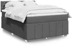 vidaXL sötétszürke szövet rugós ágy matraccal 140 x 190 cm (3287071)