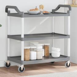 vidaXL 3 szintes szürke alumínium kocsi 99 x 50 x 96 cm (30319)