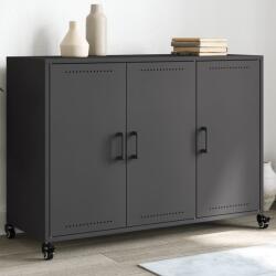vidaXL fekete acél tálalószekrény 100, 5 x 39 x 72 cm (846680) - vidaxl