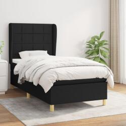 vidaXL fekete szövet rugós ágy matraccal 100 x 200 cm (3128503)