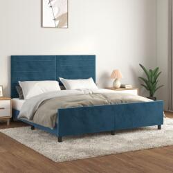 vidaXL sötétkék bársony ágykeret fejtámlával 180 x 200 cm (3125834)